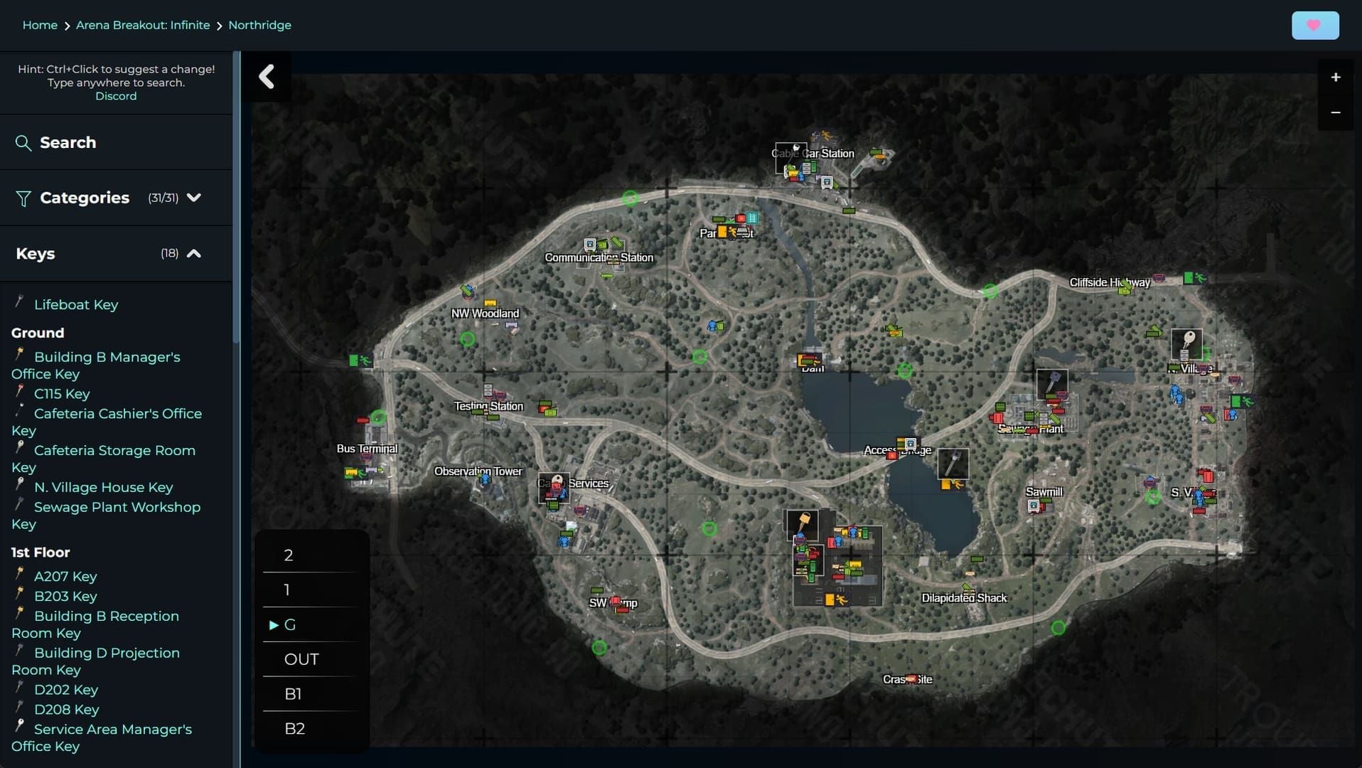 Arena Breakout Snowy Northridge map with hidden mission trigger locations