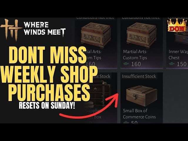 Where Winds Meet Season Shop interface showing Inner Way Note Chests