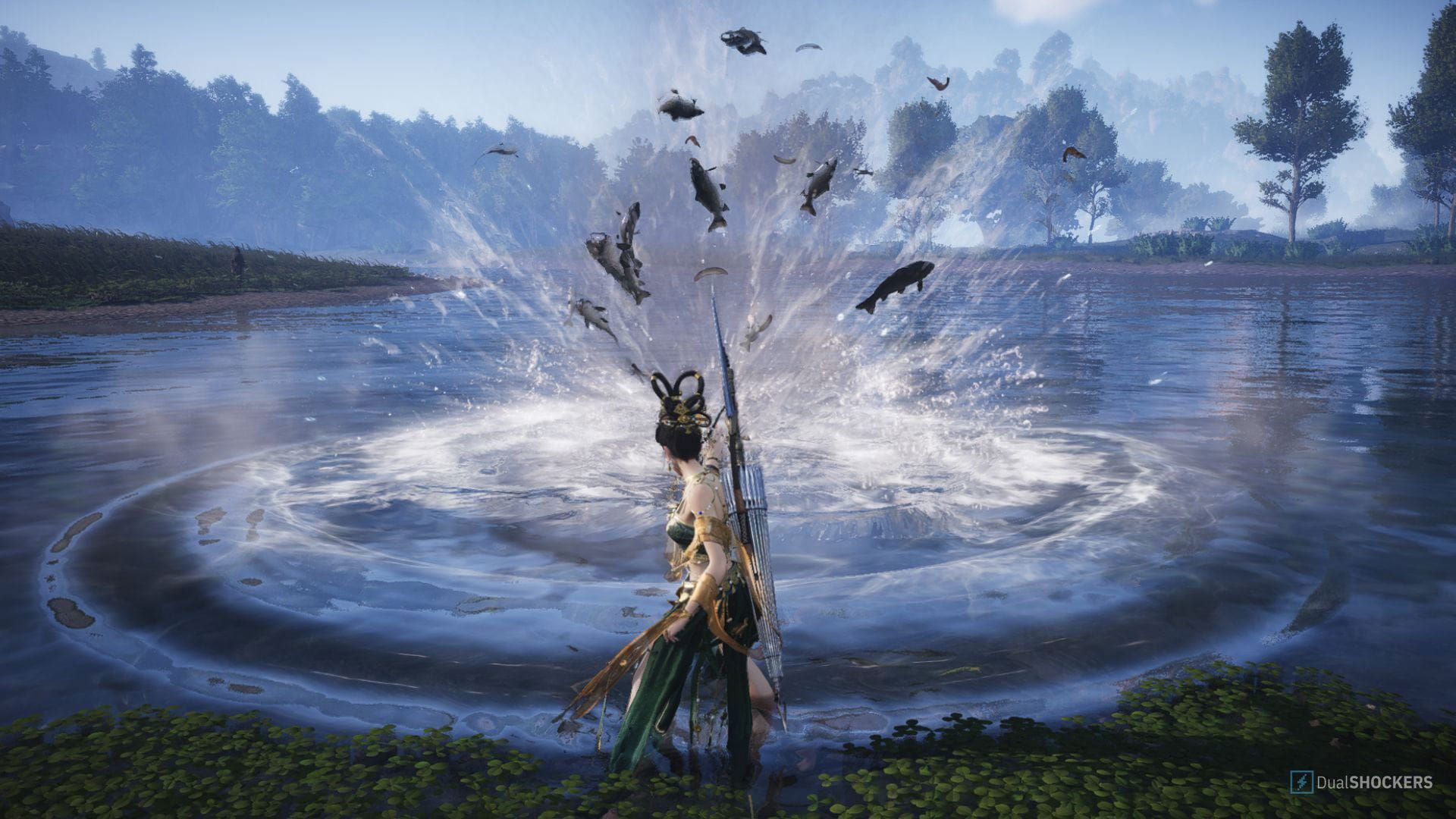 Comparison of Tai Chi and Worm Bait fishing methods at Heaven's Pier in Where Winds Meet