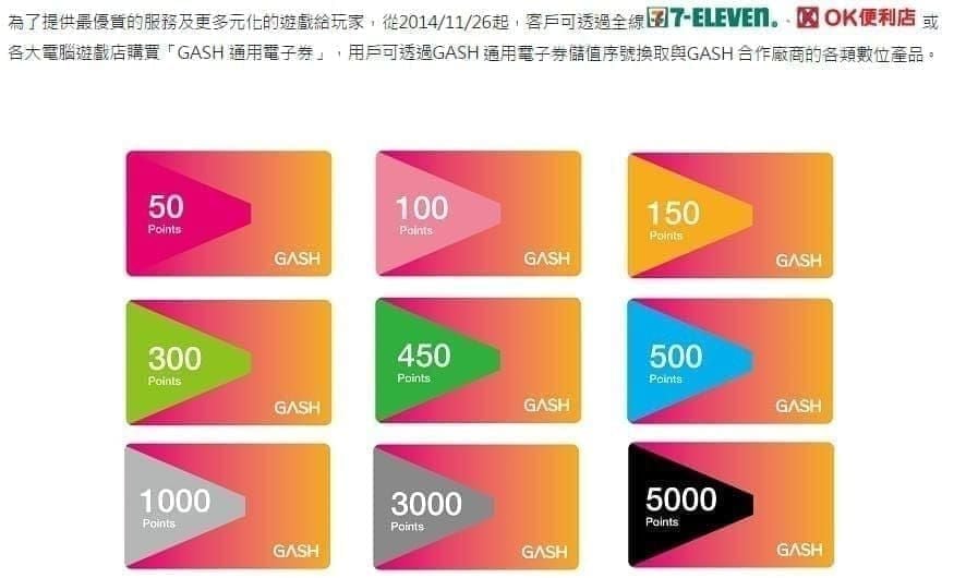 GASH Card (TW) wallet color-coded expiry system guide