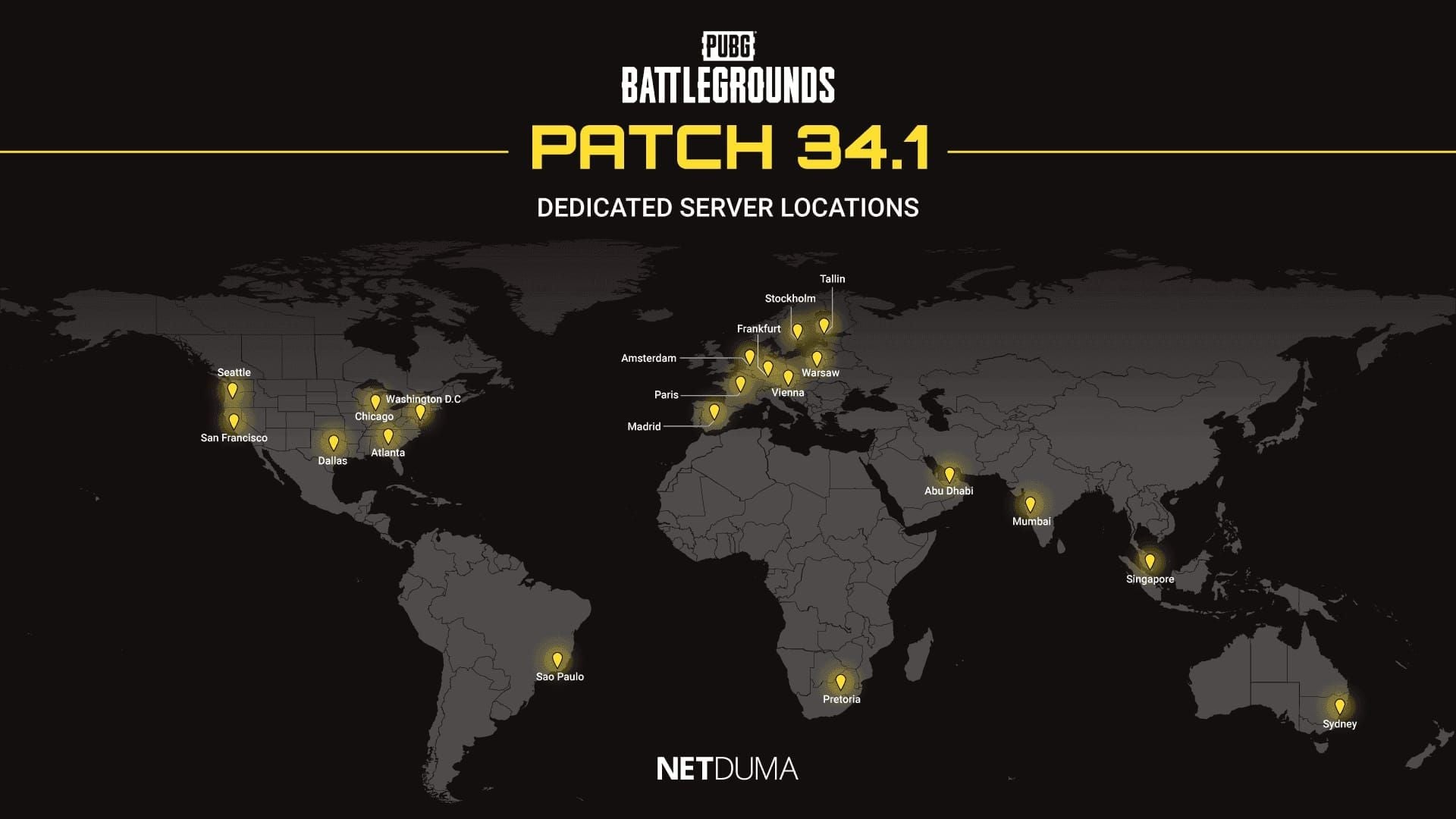 PUBG Mobile UC world server regions map indicating PMGC code eligibility by zone