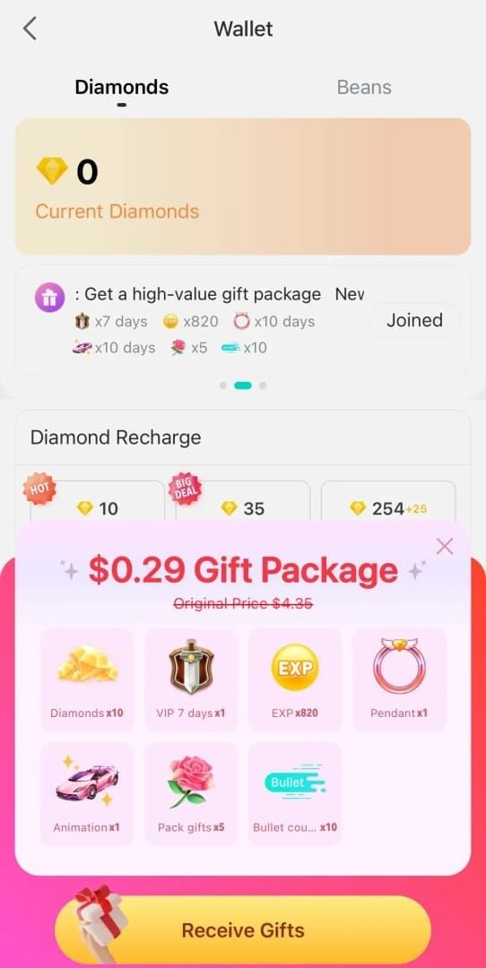 Guide screenshot showing Bigo Live Diamonds White Day event page and progress