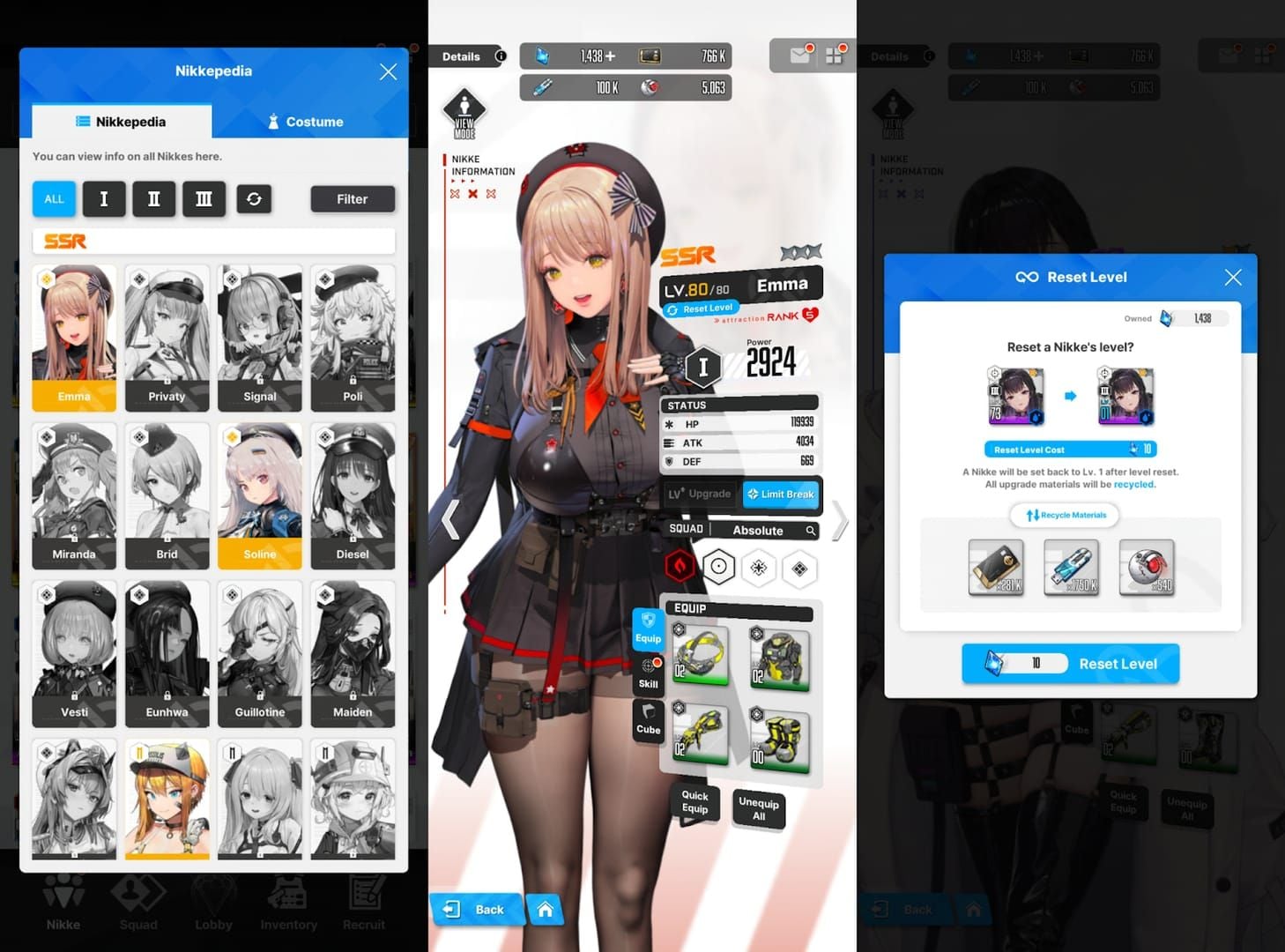 Goddess of Victory: NIKKE Special Recruit banner pity and mileage UI screenshot