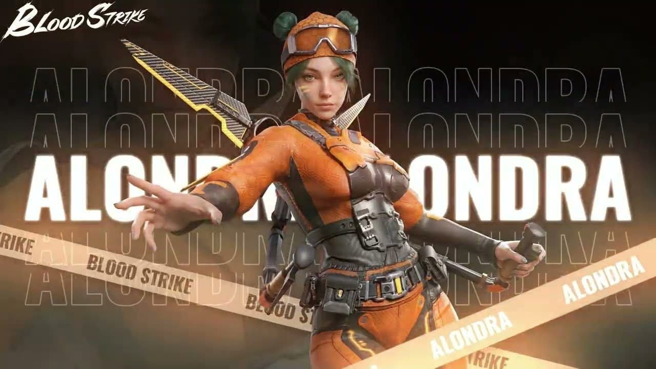 Blood Strike Season 13 new operator ALONDRA character artwork with Jetpack and Arc Snare abilities
