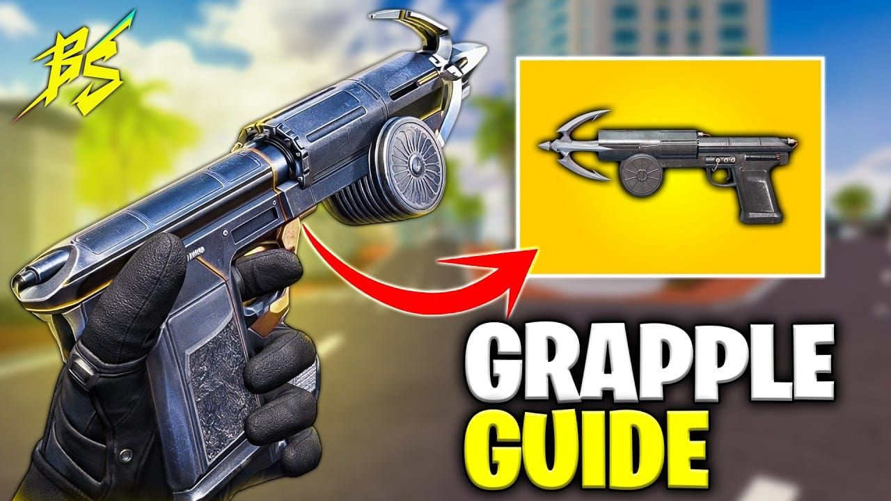 Blood Strike Grappling Hook tactical item guide showing mechanics and Stealth Mode activation