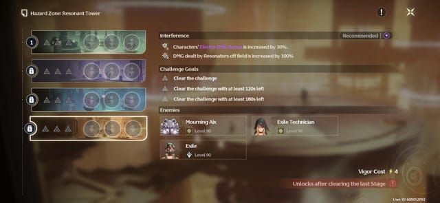 Wuthering Waves Tower of Adversity 3.2 buff interface with RES stacks and DMG bonuses