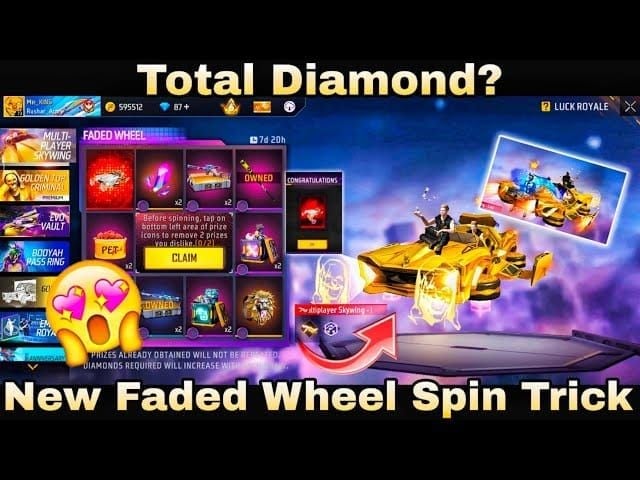 Free Fire Diamonds LATAM Faded Wheel interface screenshot