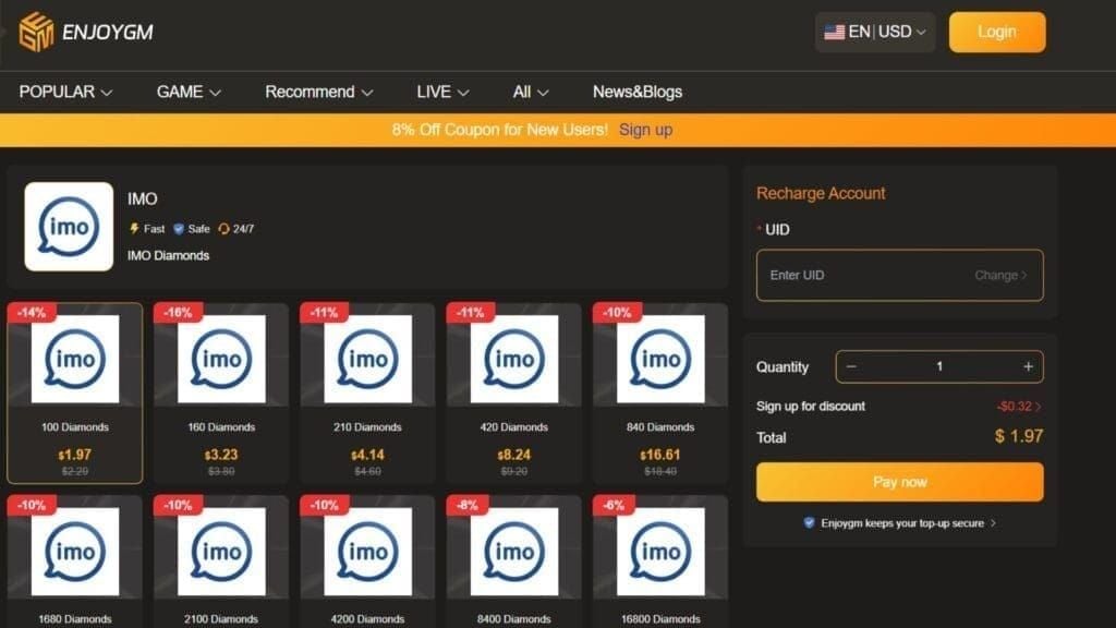 IMO Primogems redeem code redemption page interface with server and character selector