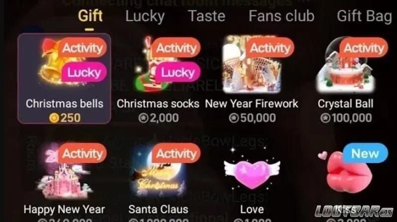 Poppo Live Coins gift tiers comparison with coin costs and use cases