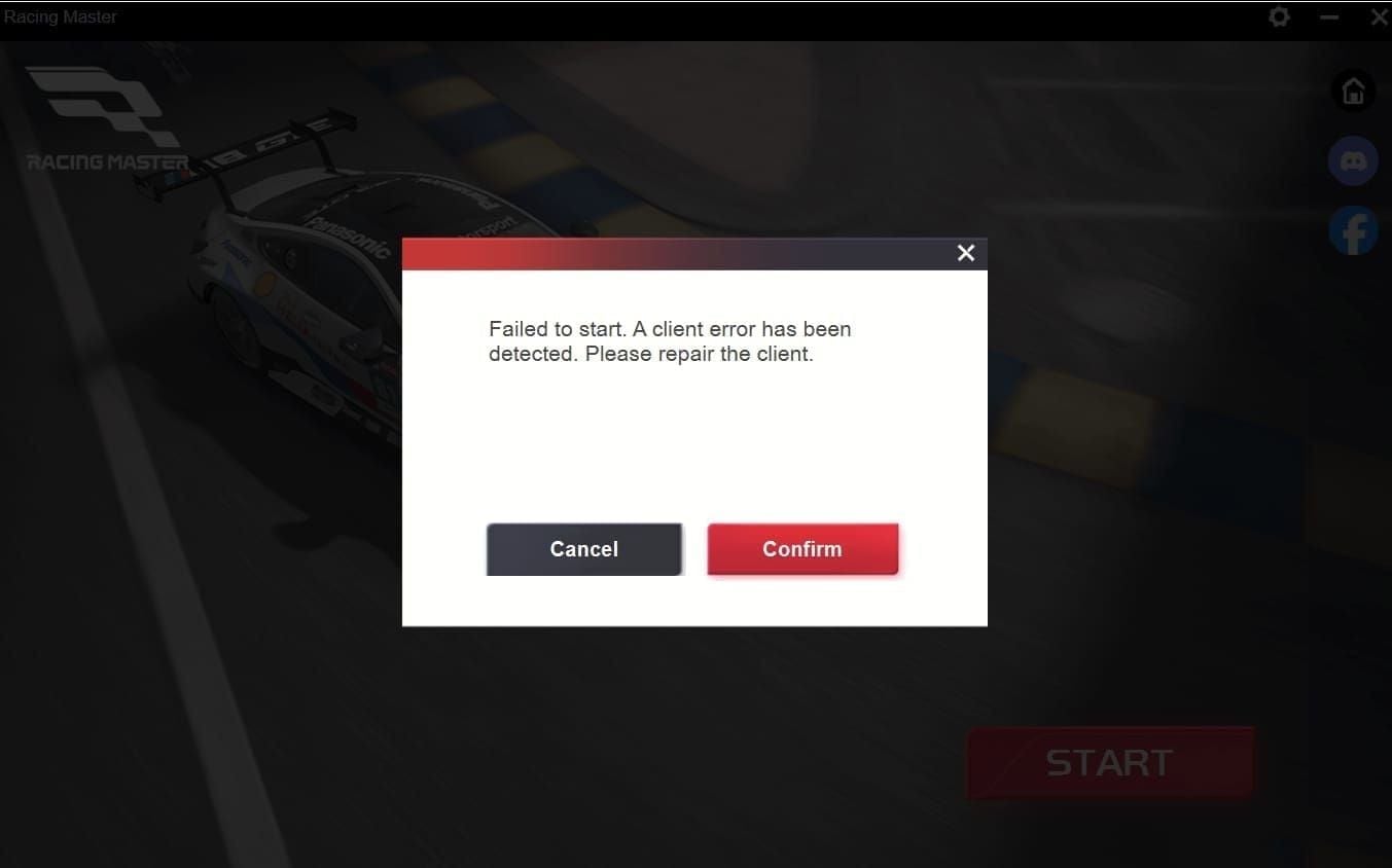 Racing Master SEA redeem code invalid error screenshot