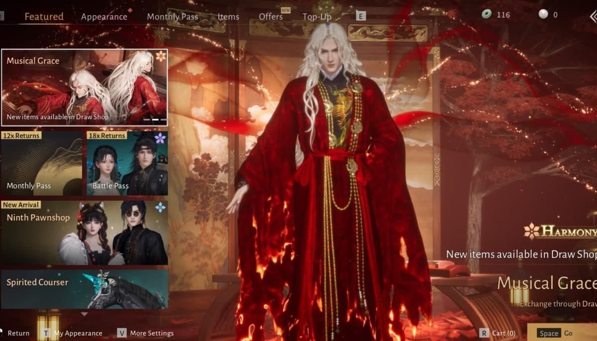 Where Winds Meet Rewind Event character banner interface showing pity system