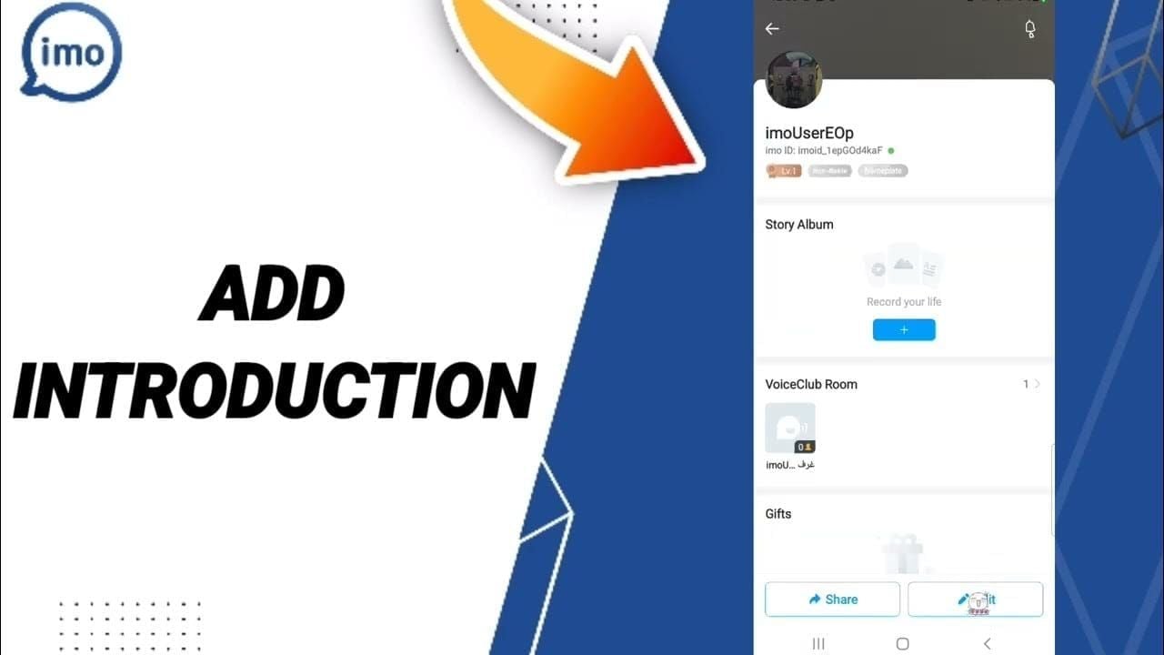 Screenshot of finding IMO player UID in app