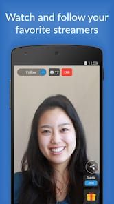 In-game screenshot of IMO live stream interface showing audience size, active viewers, and diamond gifts received.
