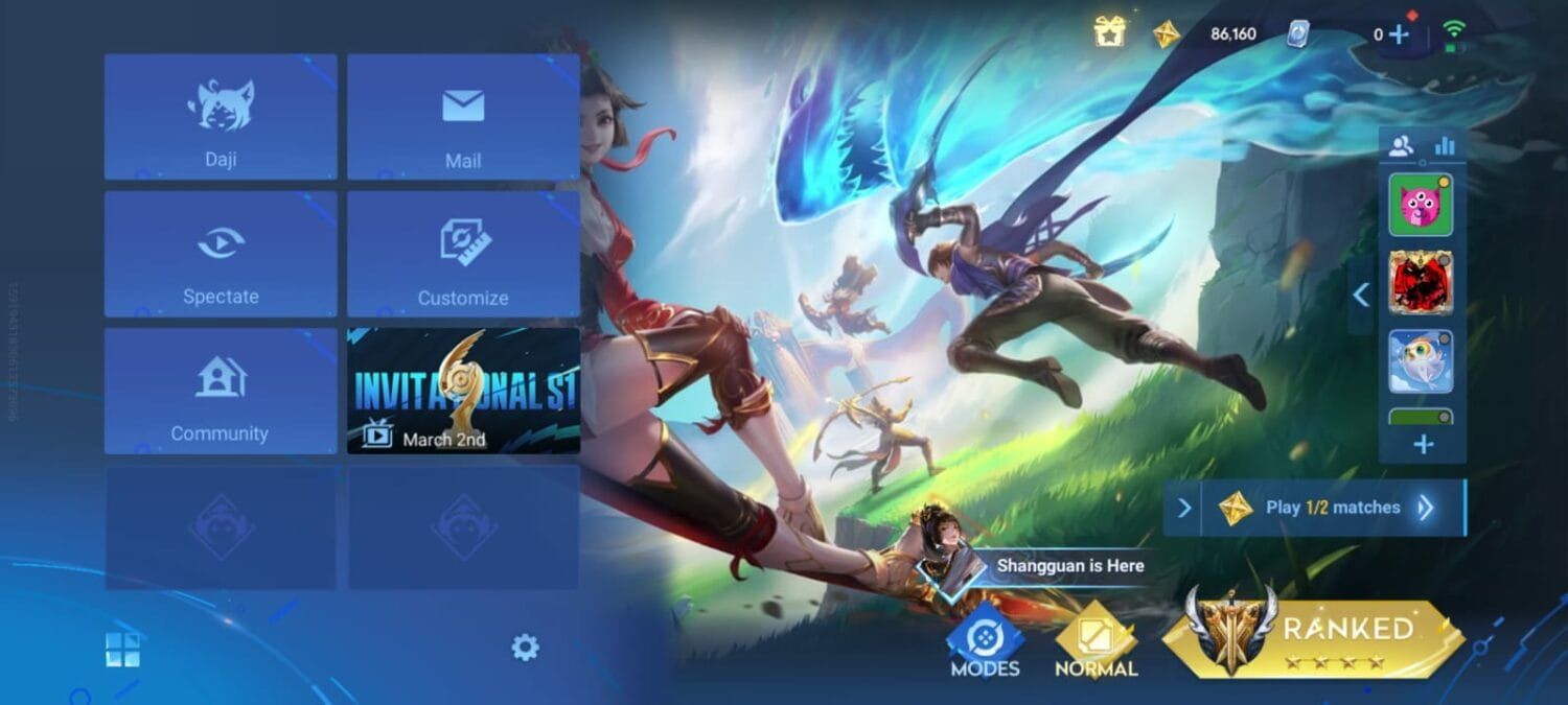 Honor of Kings in-game CDKEY or Gift Code tab interface for redeeming codes