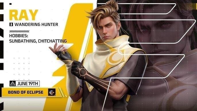 Free Fire OB53 Ray character artwork with Bond of Eclipse skill preview