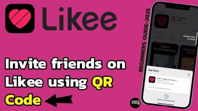 Likee profile referral code and share link interface