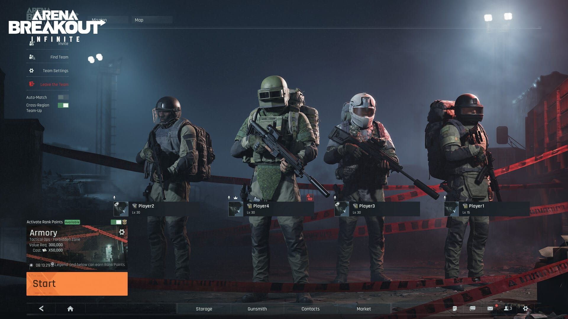 Arena Breakout player level screen indicating minimum level 5 for code redemption