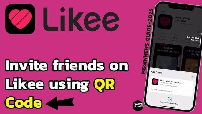 Likee profile referral code and share link interface