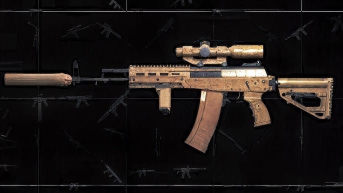 Arena Breakout AK12 rifle with optic and suppressor for Warlord Tournament Season 5