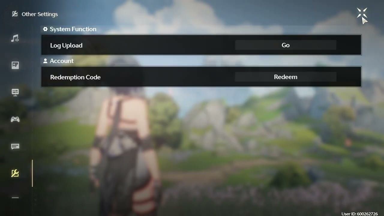 Wuthering Waves in-game redemption code interface menu