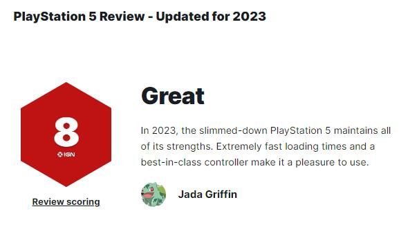 IGN gave the new model PS5 an 8-point rating