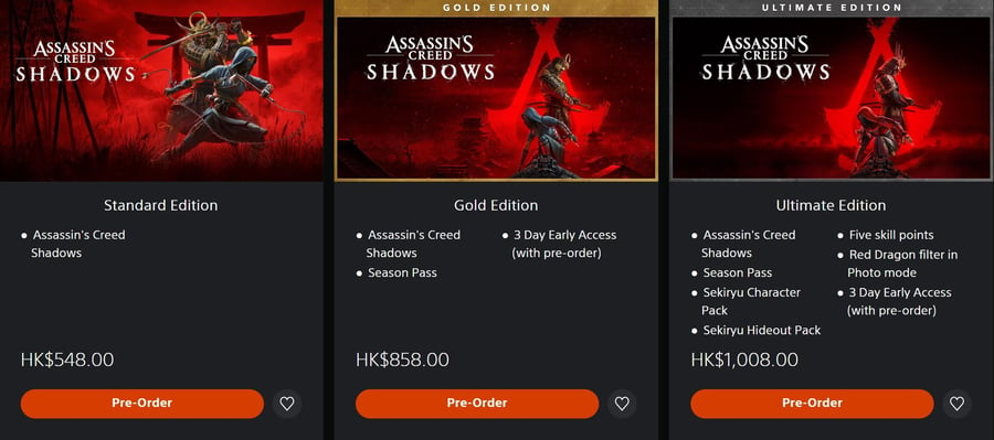 "Assassin's Creed: Shadow" starts at 348 yuan, and the ultimate version can be played three days in advance