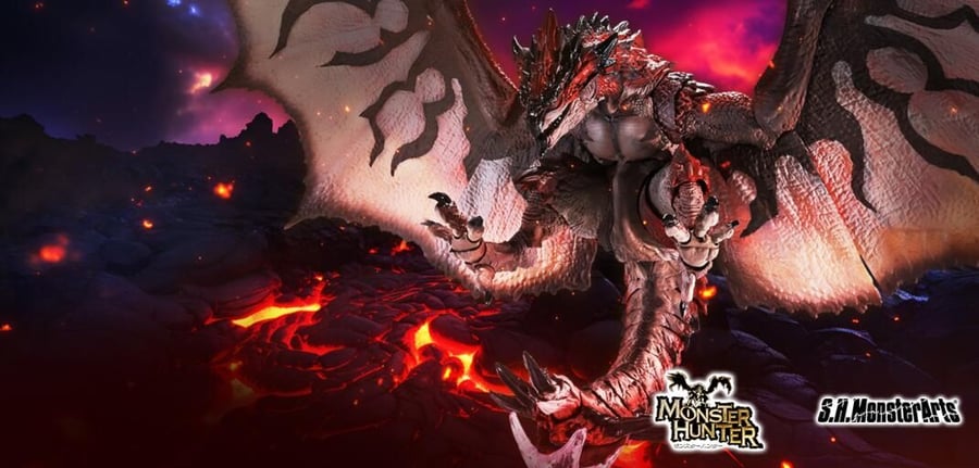 Model peringatan Hari Jadi ke-20 Monster Hunter "S.H.MonsterArts Fire Dragon/Thunder Wolf Dragon" tersedia untuk dipesan hari ini