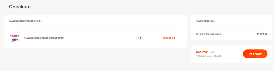 Cara isi ulang atau pembelian Voucher Tunai ToursGift (HK)